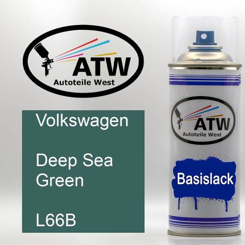 Volkswagen, Deep Sea Green, L66B: 400ml Sprühdose, von ATW Autoteile West.